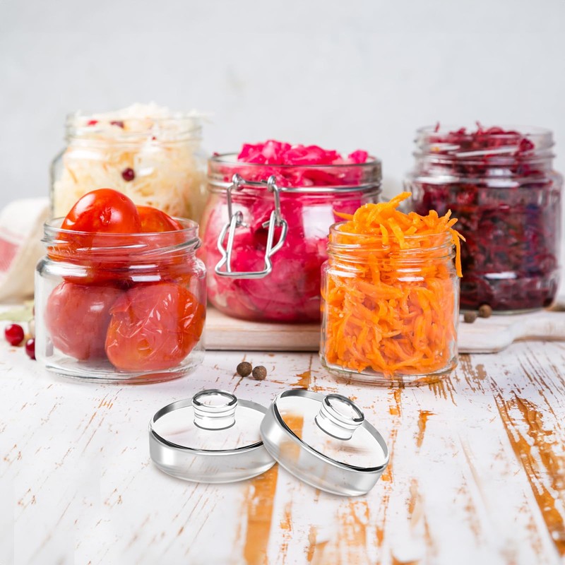 Jucoan 9 Pack Glass Fermentation Weights with Easy Grip Handle,