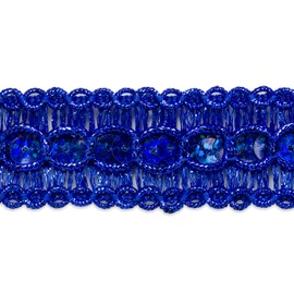 Trims By The Yard Trish Sequin Metallic Braid Trim, 7/8-Inch Versatile Sequins for Crafts, Durable Sequin Trim for Costumes or Party Decorations, 10-Yard Cut, Royal Blue