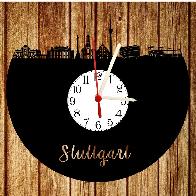bigcopy e.K. Stuttgart Wall Clock with Dial, Record Clock with
