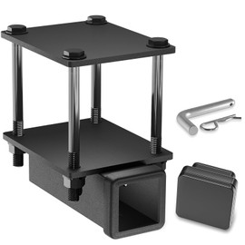 YZONA RV Bumper Hitch Receiver Adapter Fits 4-4.5" Beam, 2" Receiver 200Lbs Tongue Weight Capacity, Travel Trailer Rear Bumper with Hitch Pin & Hitch Cover, Fit for Camper Bike Racks Cargo Car