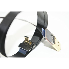 Permanent FFC HDMI Slim Flat FPC HDMI FPV HDMI Cable Micro HDMI 90 Degree to Standard HDMI for Gopro Sony Alpha Sony A7SII A7RII A9 A6500 A6300（Reverse Socket of A6000） 60CM Black