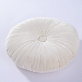 NatureMan Round Throw Pillow, Velvet Decoration Small Throw Pillow, Pumpkin Throw Pillow Cushion Suitable for living room sofa bed floor 13.7 inches, (cream)