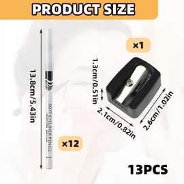 12PCS White Eyeliner Pencil Waterproof Eyeliner Pencil for Skin Marking Eyeshadow Highlighter Waterproof Long Lasting Eyeliner Pencils for Eye Makeup Long Lasting Eye Brighten