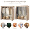 Portable Closet Organizer with Waterproof Cover Storage Shelves Rack Wardrobe