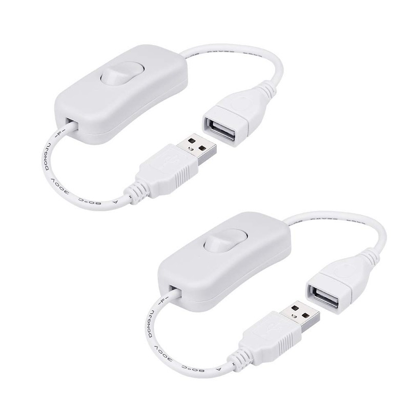 ELECTOP 2 Pack Male to Female USB Cable with On/Off