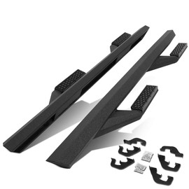 Auto Dynasty Running Boards Compatible with 2007-2019 Silverado Sierra 1500 2500HD 3500HD Extended Cab, Mild Steel Side Step Rail Nerf Bars, 3 Inches Step Bars, Black Powder Coated