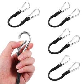 4Pcs Bungee Cords,Heavy Duty Elasticated Cords for Bikes,Luggage,Camping Tents and Roof Racks(Black 30cm)