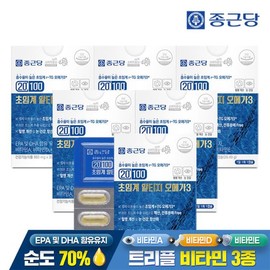 Jongkundang 종근당 20100 초임계 알티지 오메가3 30캡슐 6박스 / 비타민A D E Jongkundang 20100 Supercritical RTG Omega-3 30 Capsules 6 Boxes / Vitamins A D E