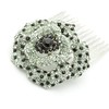 Medium Decorative Hair Comb Rhinestone Crystal Rose Bridal Hair Comb,