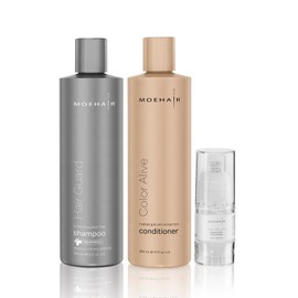 MOEHAIR Trio Kit of Hair Guard Shampoo, Color Alive Conditioner and Hair Serum