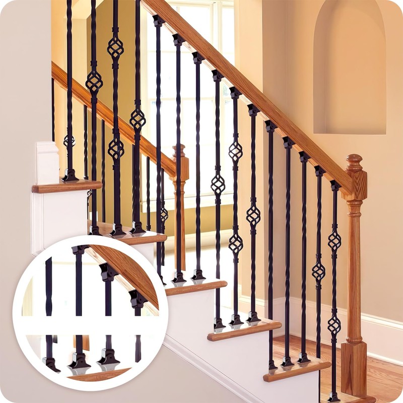 24P Wrought Iron Baluster Shoes Swivel Shoes Come with Screws