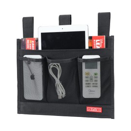 Zafit Hanging Bedside Caddy, Bedside Storage Organizer for Magazine, Phone, Remote control (Classic4 Pockets-Black)