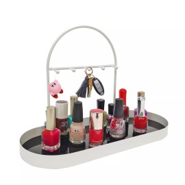 FixtureDisplays 13X6X9" Jewelry Cosmetic Beauty Products Organizer Tray Hook Vanity Nightstand