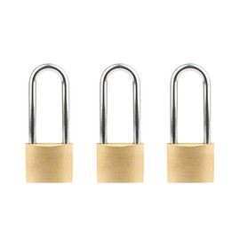 3PCS Brass Padlock with Keys, Heavy Duty Keyed Padlocks Travel Luggage Padlocks for Gym Locker Garage Door School-50mm/ Large