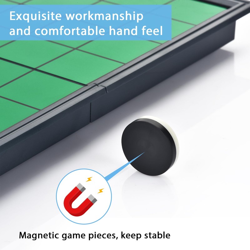 WinSTEM Magnetic Reversi Board Game Set 9.76" with Folding Board