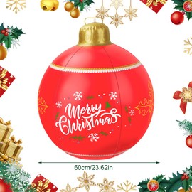 Afenau Inflatable Christmas Bauble LED, Large Christmas Baubles 60 cm with LED and Remote Control, Inflatable Christmas Ball, Christmas Inflatable Christmas Baubles, PVC for Garden, Festivals