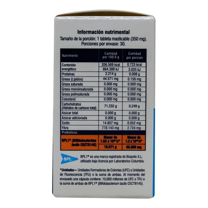 Microbiot Fit 30 Tabletas Masticables Sabor Sin Sabor