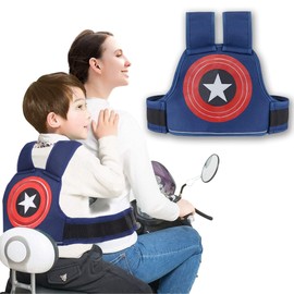 CEASELESLY Children's Motorcycle Belt, Adjustable Motorcycle Strap, with 4-in-1 Buckle, Breathable Material with Reflective Material, Suitable for Children Between 2 and 12 Years