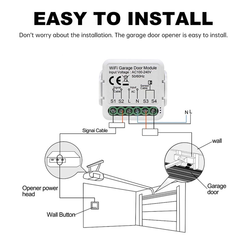 Smart WiFi Garage Door Opener - Bryxium Universal Wireless Remote