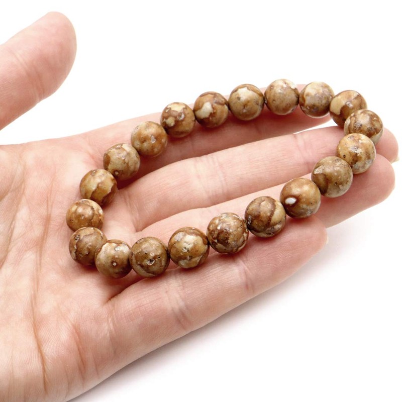 GOLD STONE Himekawa Medicinal Stone Bracelet, 0.4 inches (10 mm),