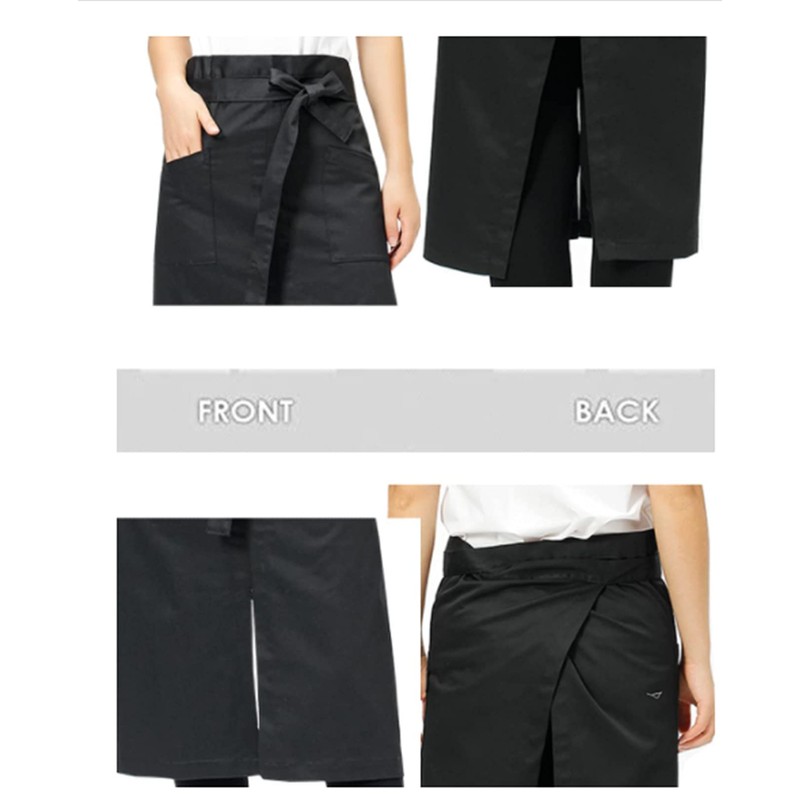 [Kagetsu Design] Long Waist Wrap Apron, Cafe Restaurant, Sommelier, Unisex,