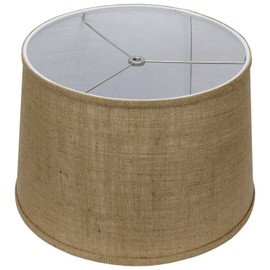 FenchelShades.com 13" Top Diameter x 15" Bottom Diameter x 10" Height Fabric Drum Lampshade Spider Attachment (Burlap Natural)