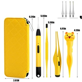 Pinzas nasales para bebé con luz, pinzas nasales para bebé, recargables, para limpieza de orejas, nariz, ombligo, suciedad y moco para bebé (4 piezas)