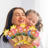 EDLMKM 12 Pack Flower Bouquet Craft Kit, Mothers Day Crafts