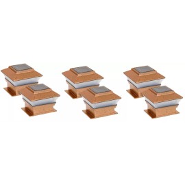 Green Garden 6 PK 2-SMD Outdoor 4X4 Garden Solar Copper Post Deck Cap Square Fence Light 244A