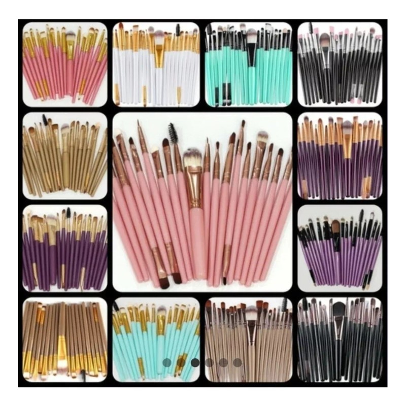 Importacion 8 Set De 20 Pzs Brochas De Maquillaje Profesional