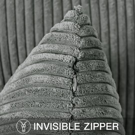 Artscope Cozy Striped Corduroy Cushion Cover 45x45cm Super Soft Decorative Square Throw Pillow Covers Case for Sofa Couch Bedroom Car Decor 18 x 18 Inches, Dark Gray