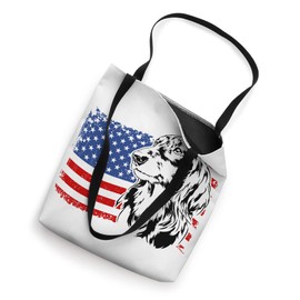 Proud Long Haired Dachshund American Flag patriotic dog Tote Bag