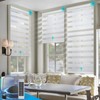 DENFOON Motorized Zebra Blinds, Solar Powered Dual Layer Automatic Shades