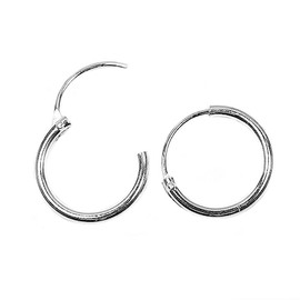 Arranview Jewellery Small sterling silver hoop earrings. 10mm across and hinged opening