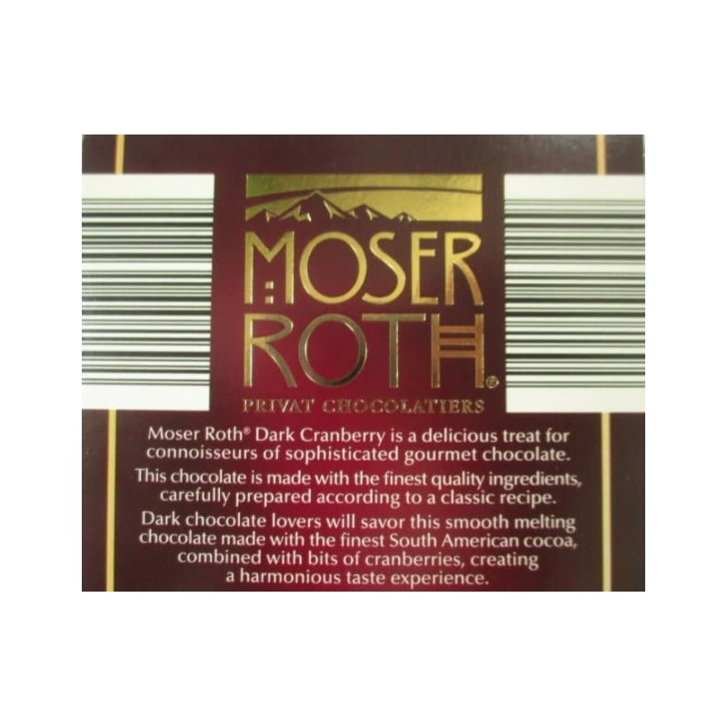 Moser Roth Privat German Chocolate Limit Edition Dark Cranberry 4.4oz