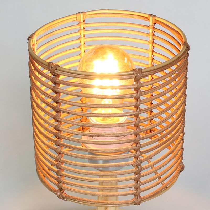 Round Rattan Lampshade Boho, Lampshade for Table Lamp, Hanging and