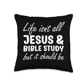 Bible Study for Men or Women I Love Bible Study and Jesus Throw Pillow