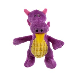 TrustyPup Tough 'N Fun Dragon Squeaky Plush Dog Toy, Chew Guard Technology - Purple, One Size (71149)