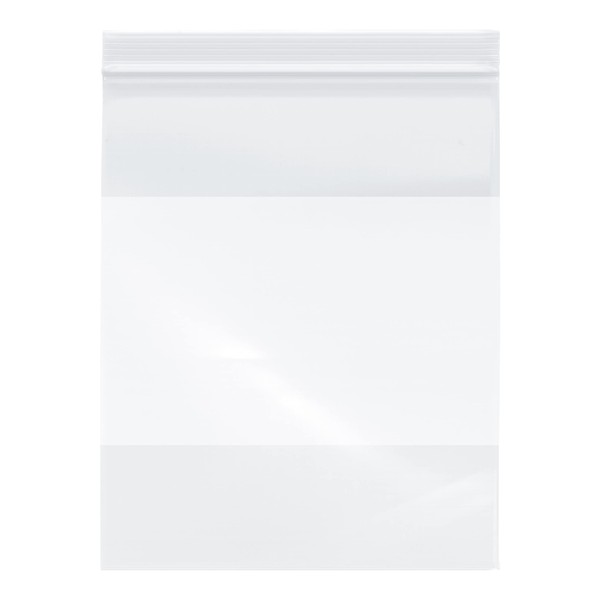 Plymor Zipper Reclosable Plastic Bags With White Block, 2 Mil, 8" x 10" (Case of 1000)
