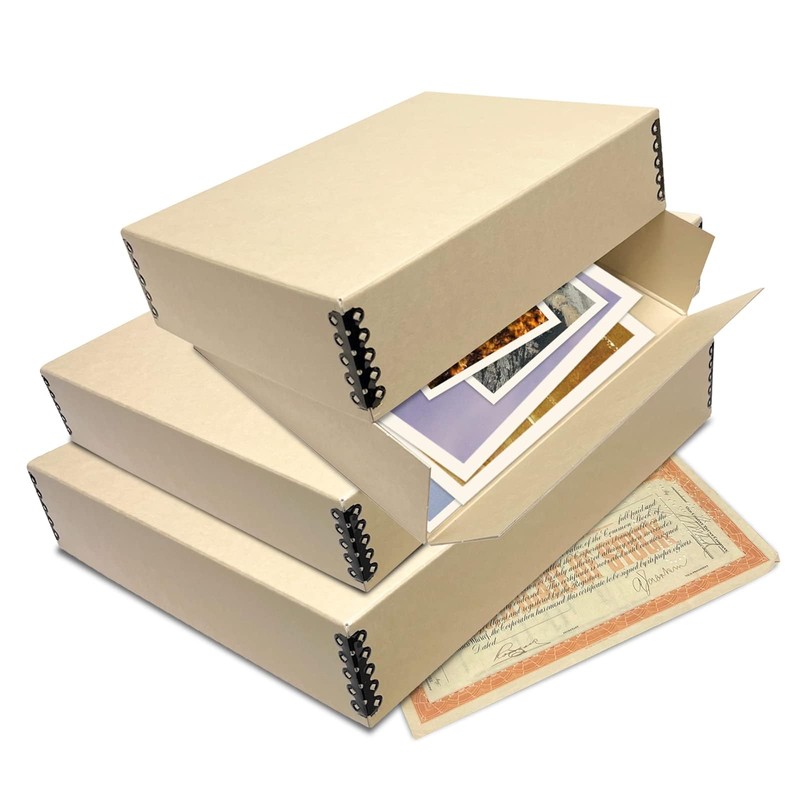 Lineco Museum Archival Storage Box, 9.25x11.75x3 in. Drop Front Design.