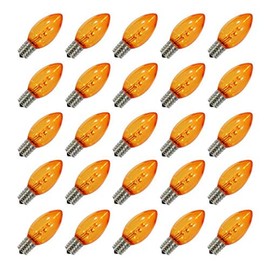 Vickerman 510001 - C9 Intermediate Screw Base Transparent Orange Dimmable LED (25 pack) Christmas Light Bulbs (XLEDTC98-25)
