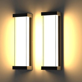 2 Pack Dimmable Large Outdoor Wall Lamp 16inch Aluminum Corrosion-resistant Outside Wall Mount Lights for Balcony EntranceColor: Lavender, Emitting Color: Warm White, Lamp Power(W): 30