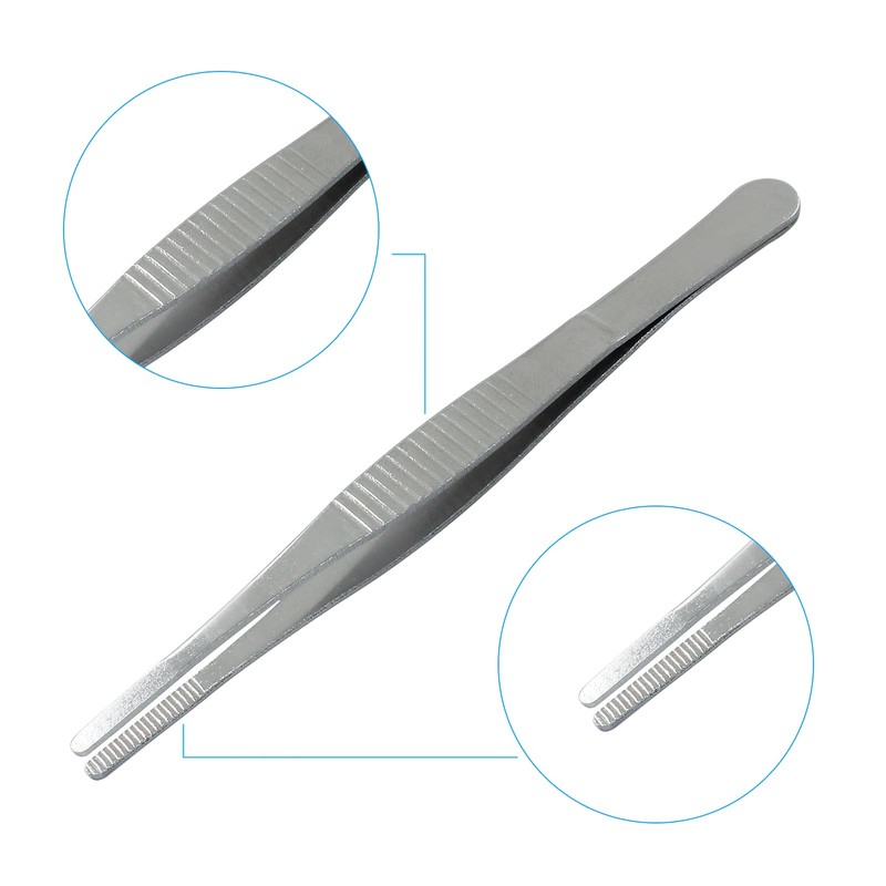 Cionyce 2 Pcs 5 Inch Stainless Steel Forceps, Straight Metal