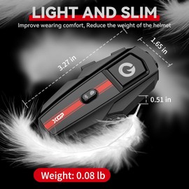 XGP XGP Motorcycle Bluetooth Headset V5.2 with Music Sharing, 2-Way Motorcycle Helmet Bluetooth with IP67 Waterproof, Motorcycle Communication Systems with Hi-FI Speakers for ATV/Snowmobile/Ski, 2 Pack