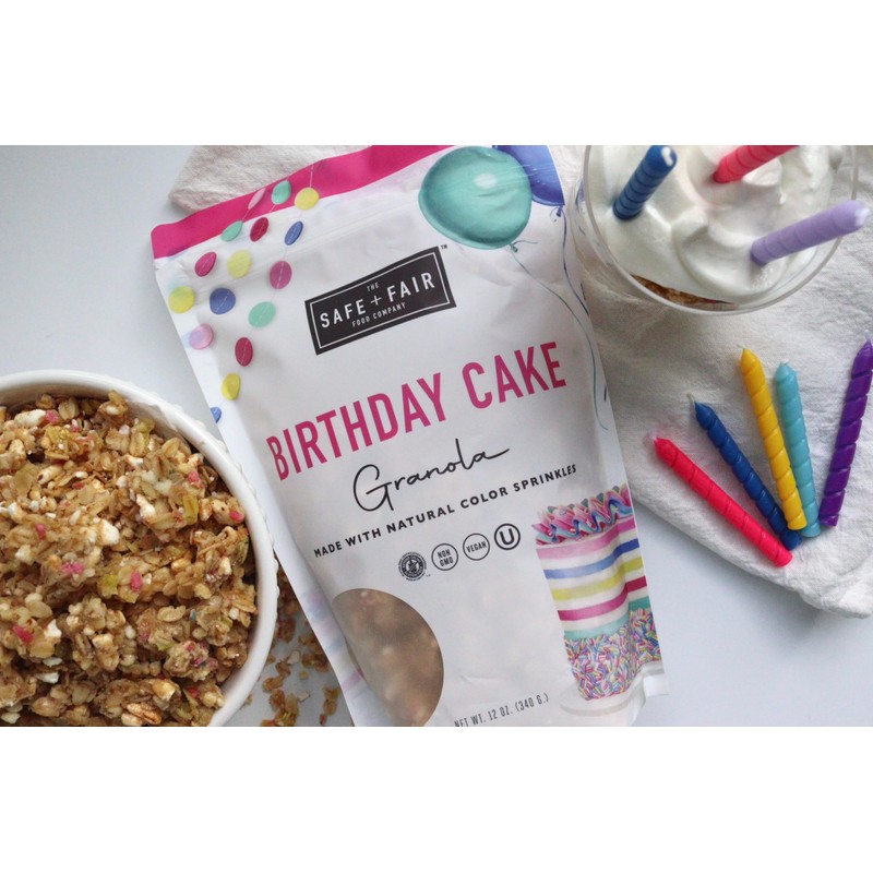 Safe + Fair Birthday Cake Granola – Gluten-Free, Vegan &