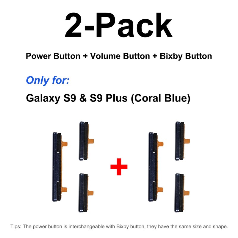 2 Pack for Galaxy S9 & S9 Plus Power Volume
