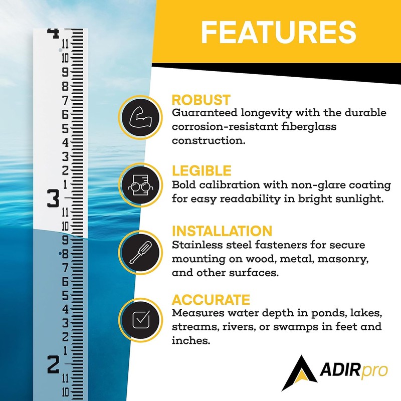 AdirPro 4" Wide Stream Gauge - Heavy Duty & All