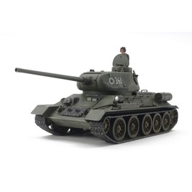 TAMIYA 32599-000 TAM32599 1:48 Rus. with Pz. T-34/85, Model Building, Plastic Kit, Crafts, Hobby, Gluing, Plastic Kit, Dark Green