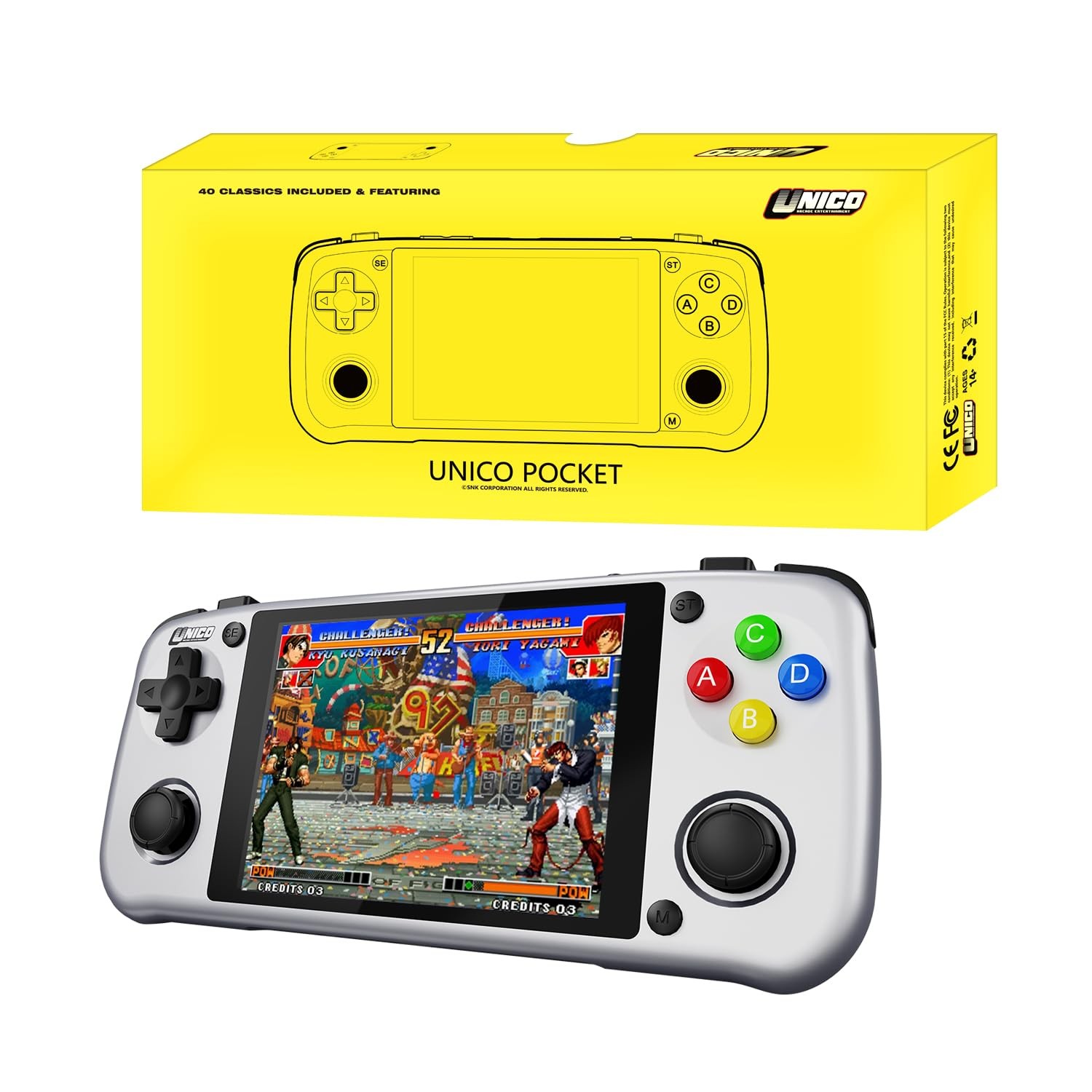 UNICO Game Pocket Player with 40 SNK Classic Games Pre-Installed ...