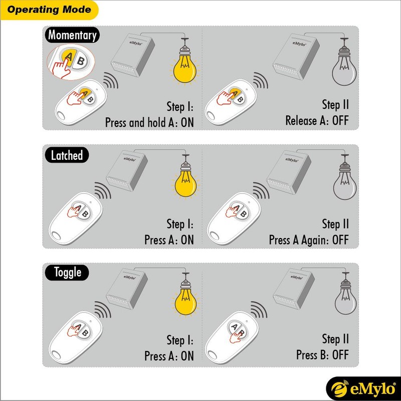 eMylo AC 220V-230V-240V 1000W One Transmitter 12 x 1 Channel